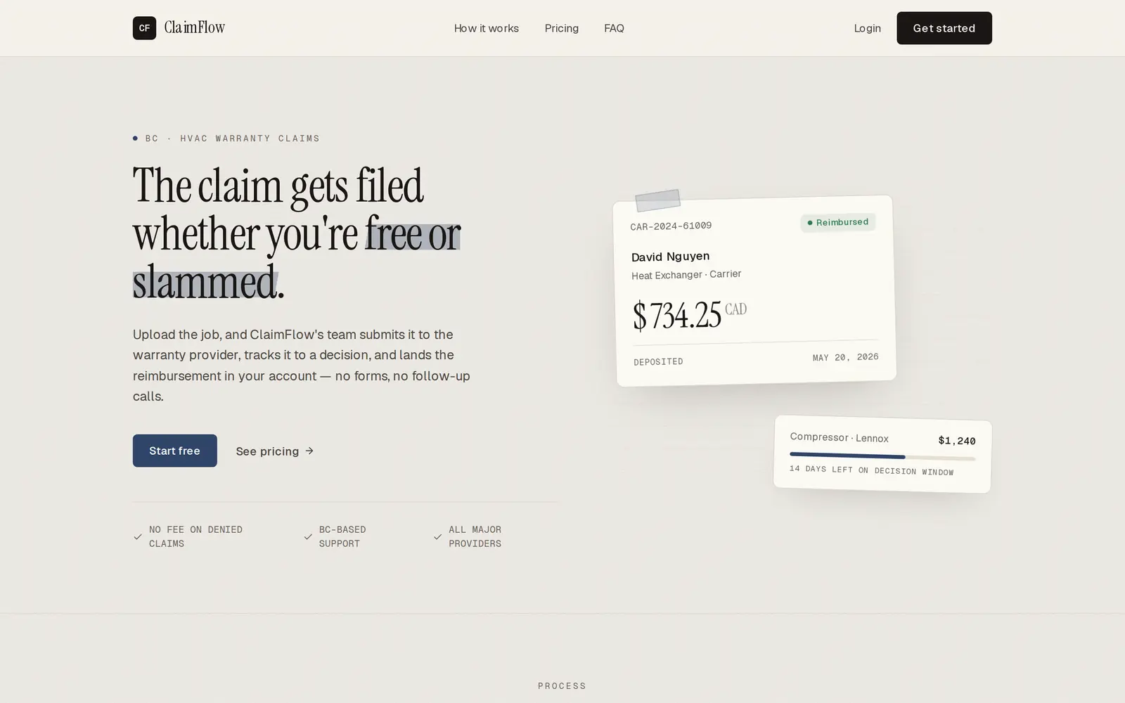 Marketing landing page